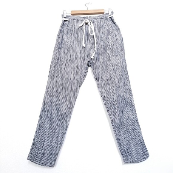 FREE PEOPLE Light At Sunrise High-rise Striped Pants In Indigo Blue 4 - Picture 2 of 9